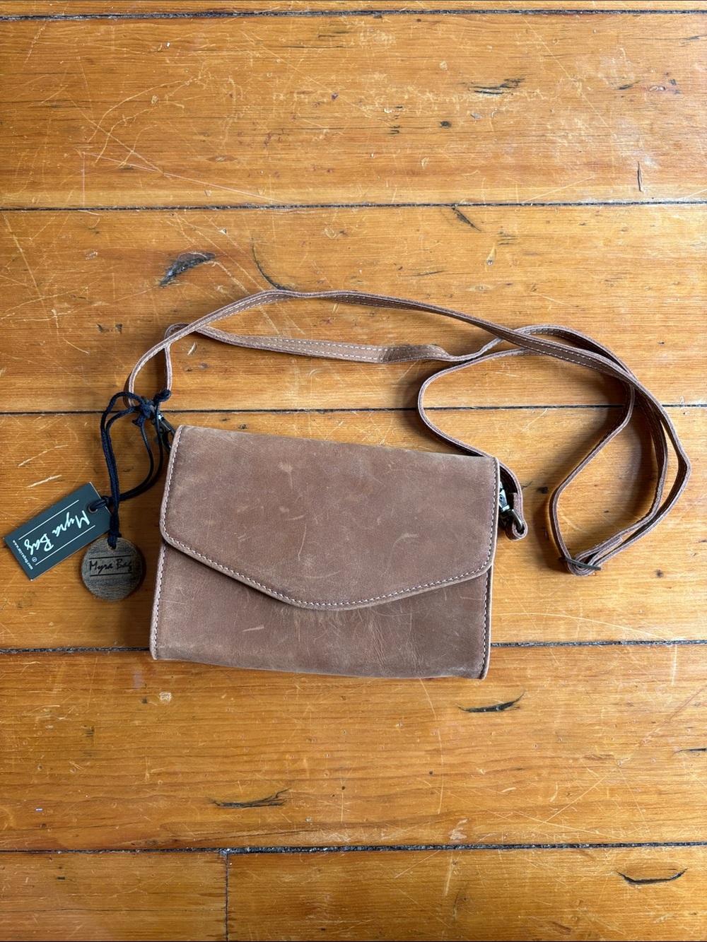 Myra Bag Brown Leather Crossbody Wallet